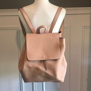 Tan Faux-Leather Backpack